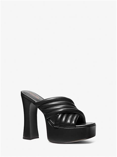 portia michael kors|Portia Quilted Leather Platform Sandal .